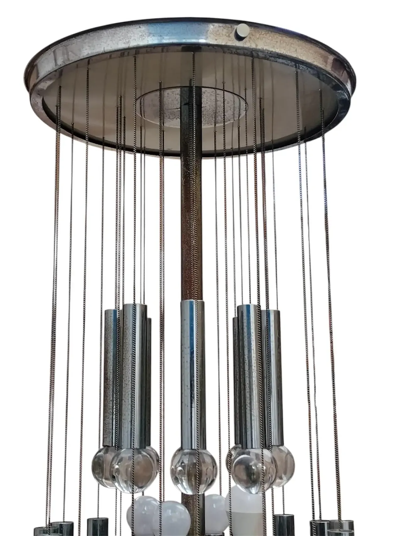Glass ball chandelier by Gaetano Sciolari, 1960s 2