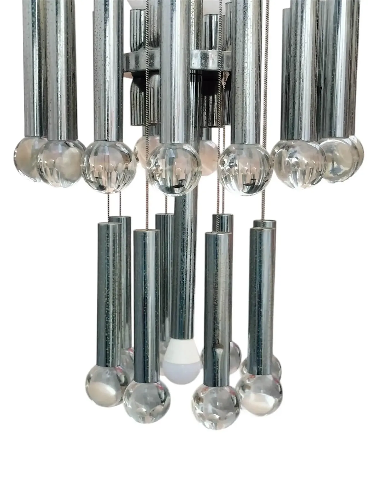 Glass ball chandelier by Gaetano Sciolari, 1960s 3