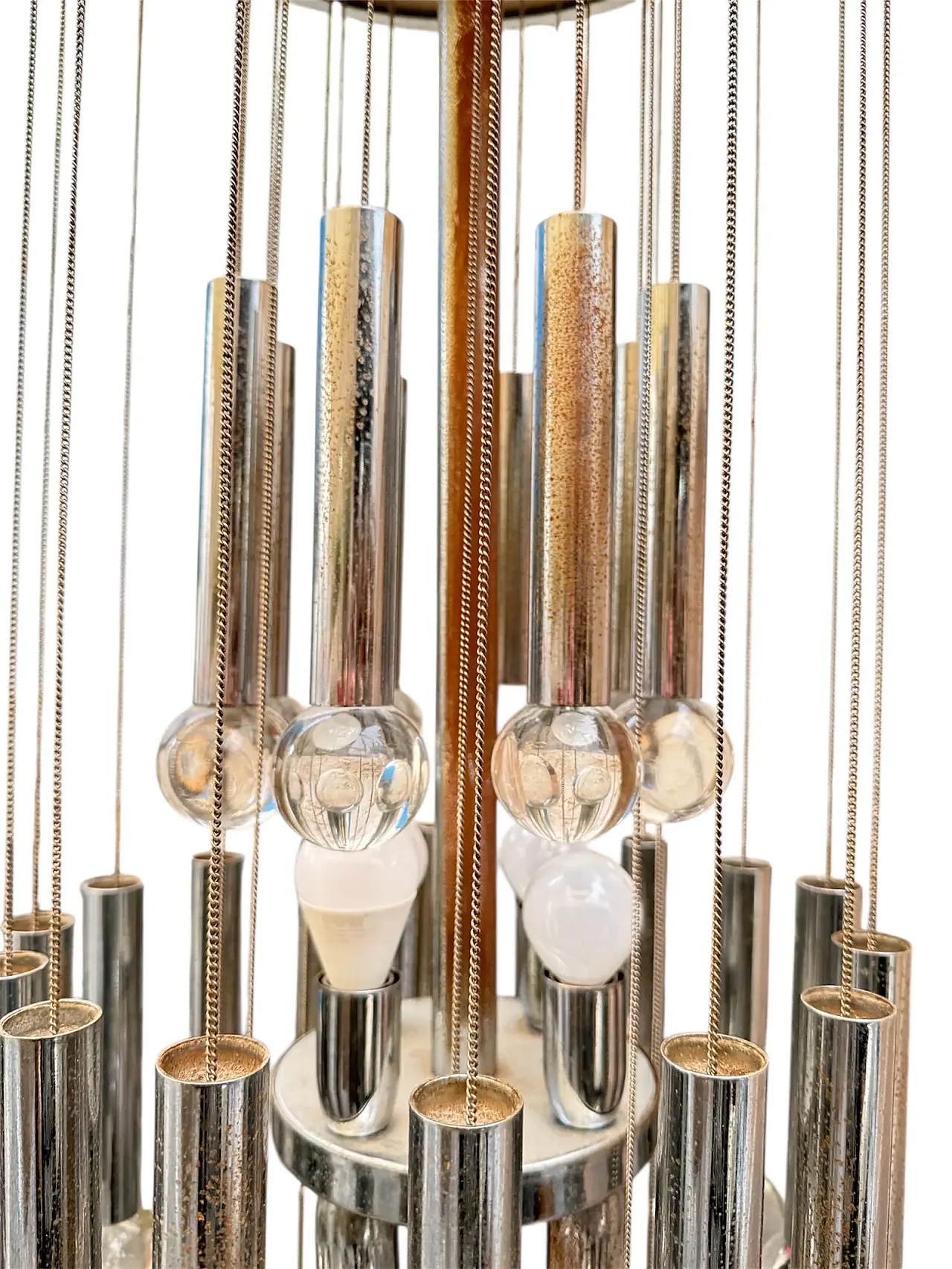 Glass ball chandelier by Gaetano Sciolari, 1960s 8