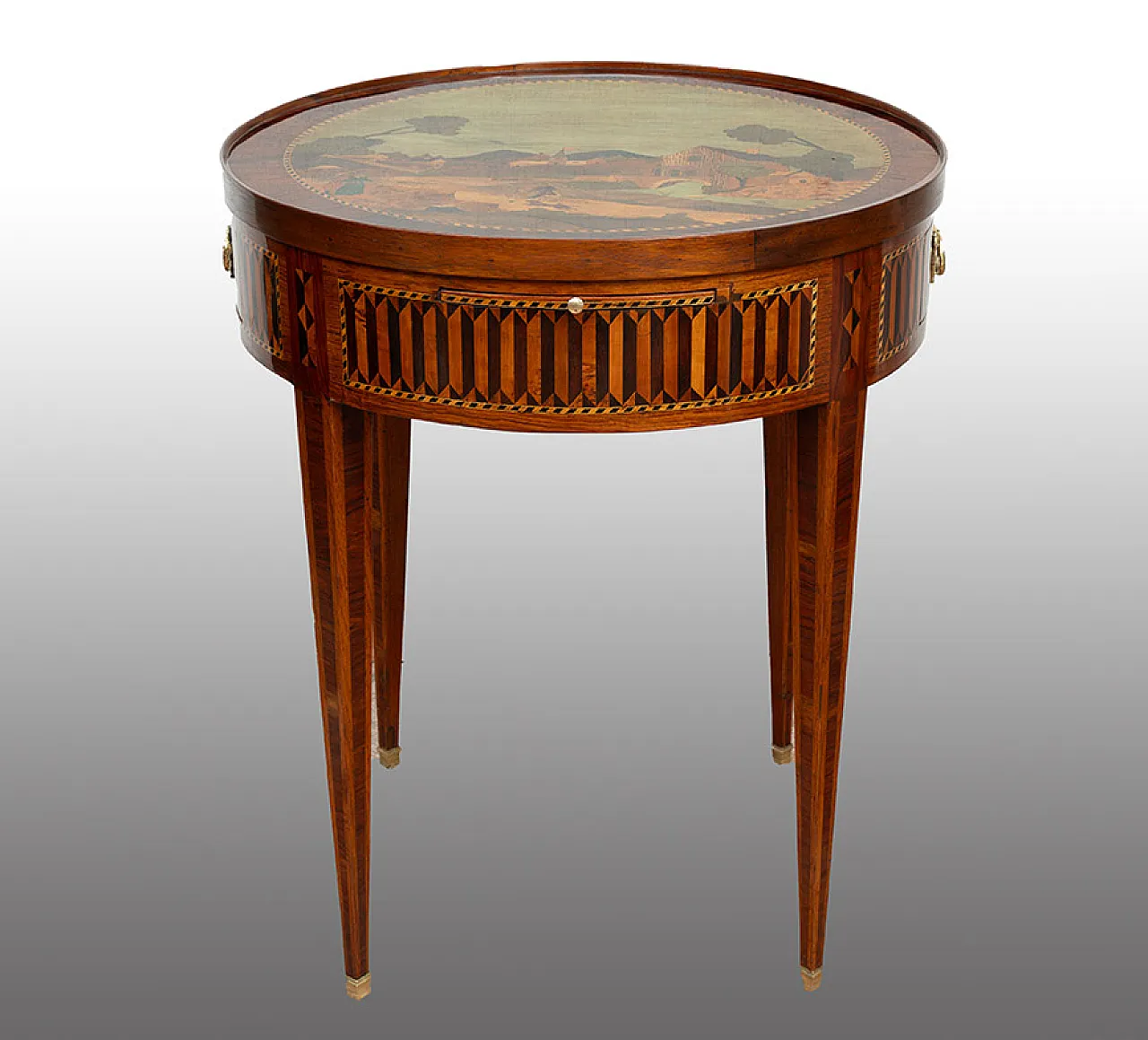Napoleon III coffee table in precious exotic woods, 19th century 1
