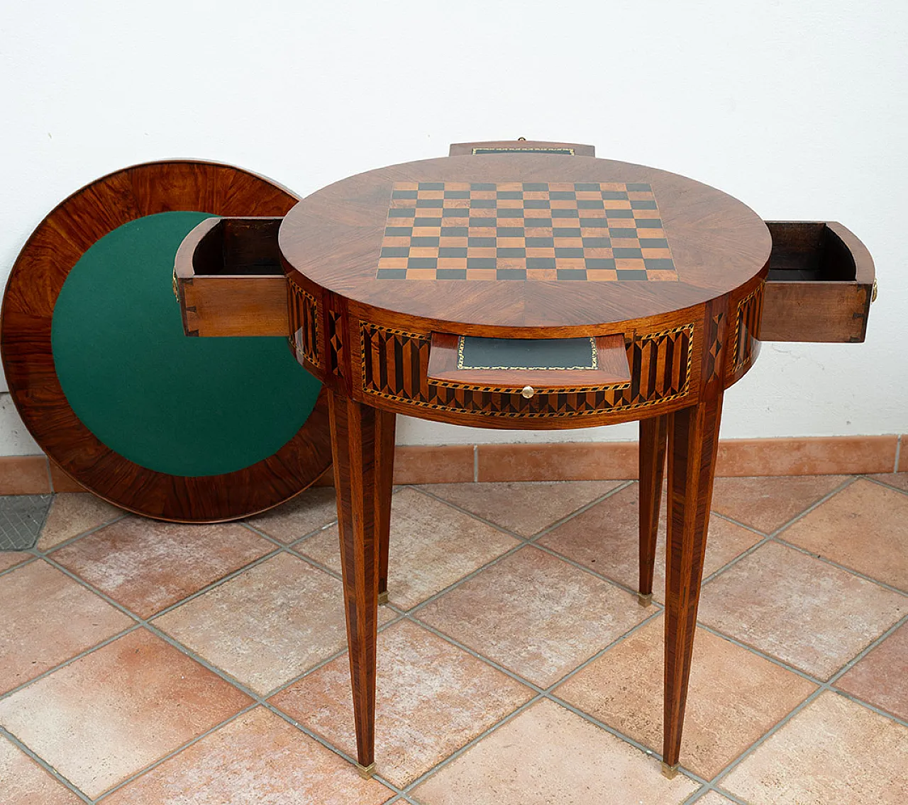 Napoleon III coffee table in precious exotic woods, 19th century 2