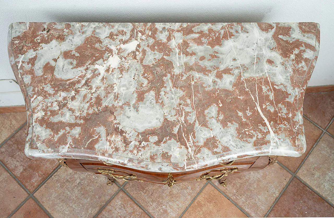 Napoleon III chest of drawers in wood with marble top, 19th century 4