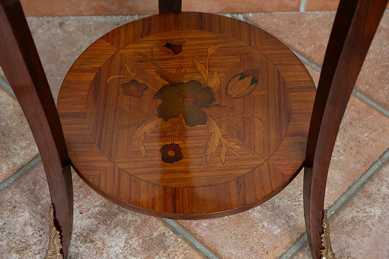 Pair of Napoleon III coffee tables in fine exotic woods, 19th century 4