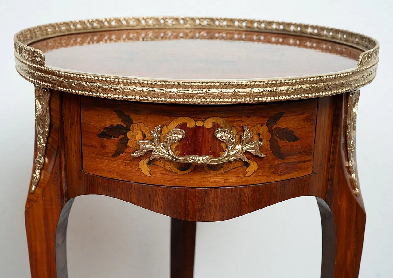 Pair of Napoleon III coffee tables in fine exotic woods, 19th century 5