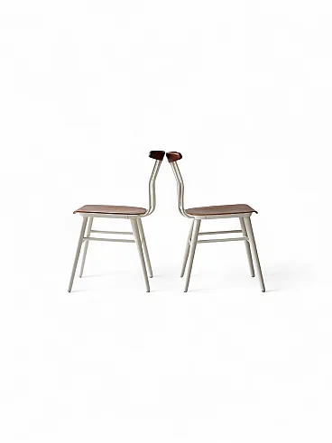 Coppia di sedie nordiche in legno, fine '900