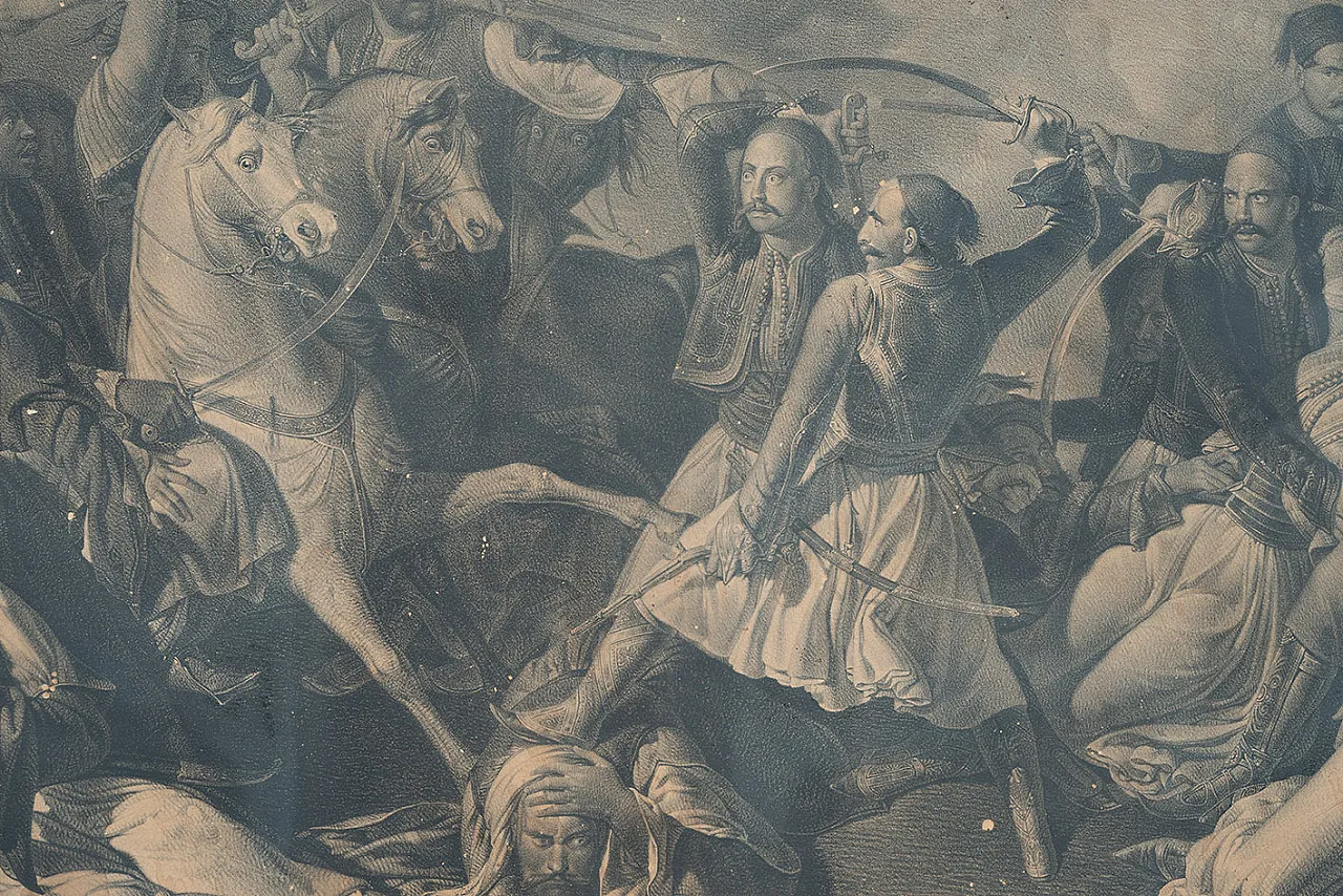 Napoleon III print with finely carved and gilded frame, 19th century 3