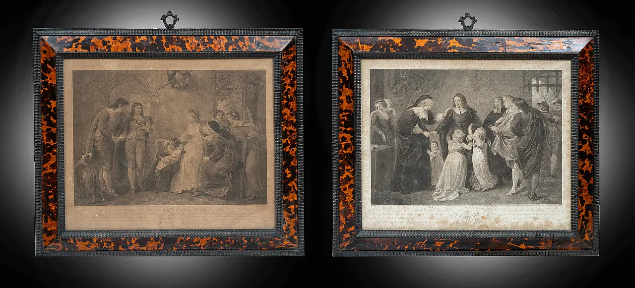 Pair of lithographs Napoleon III with contemporary frames,19th century 1