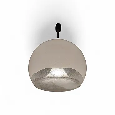 Murano Pulegoso & Lattimo Globe Space Age pendant, 1970s