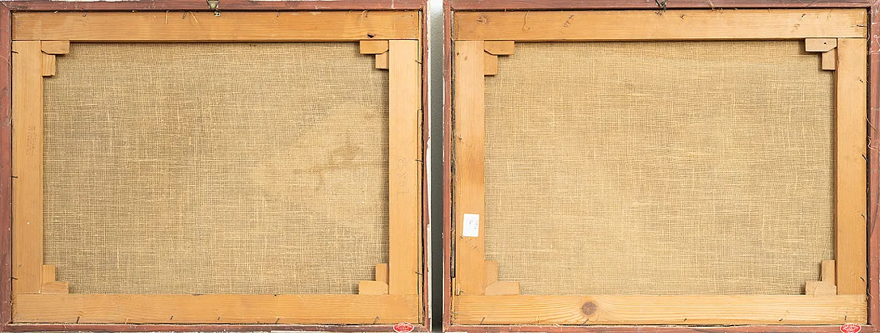 Coppia di dipinti olio su tela raffigurante putti, '800 4