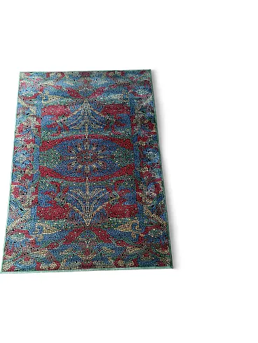 Tappeto in lana con disegno mosaico, anni ’90
