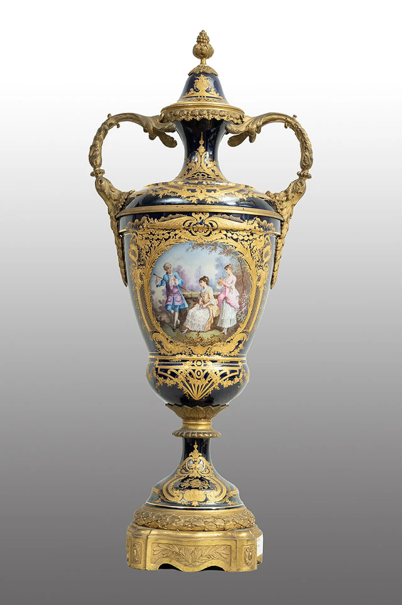 Napoleon III vase in polychrome Sevres porcelain, 19th century 1