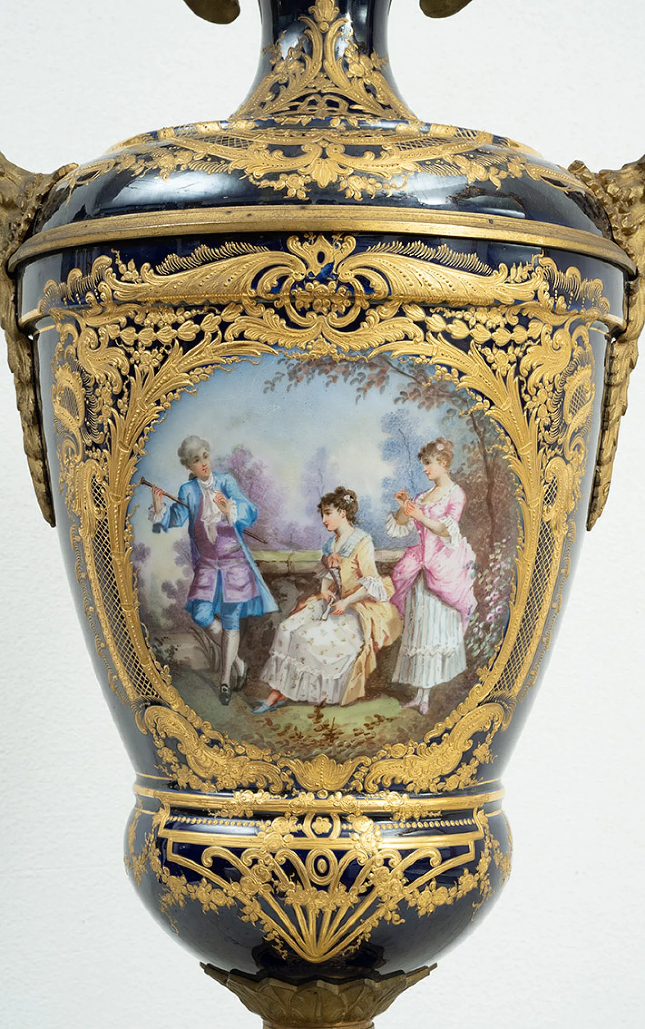Napoleon III vase in polychrome Sevres porcelain, 19th century 2