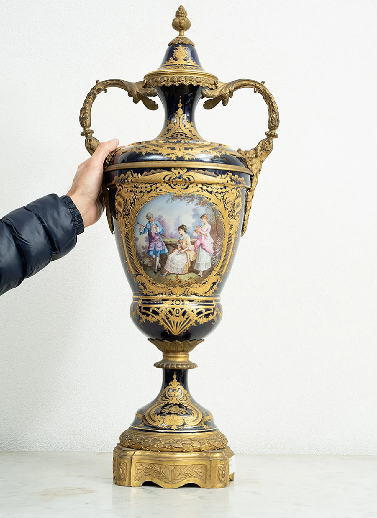 Napoleon III vase in polychrome Sevres porcelain, 19th century 7