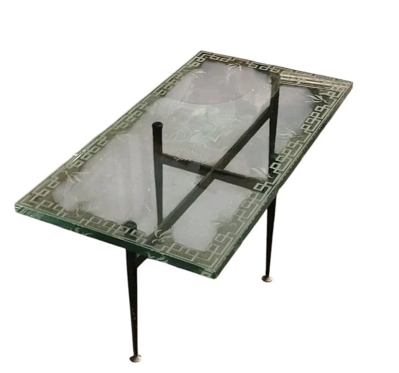 Tavolino in vetro molato di Gió Ponti Ferro, anni '50 6