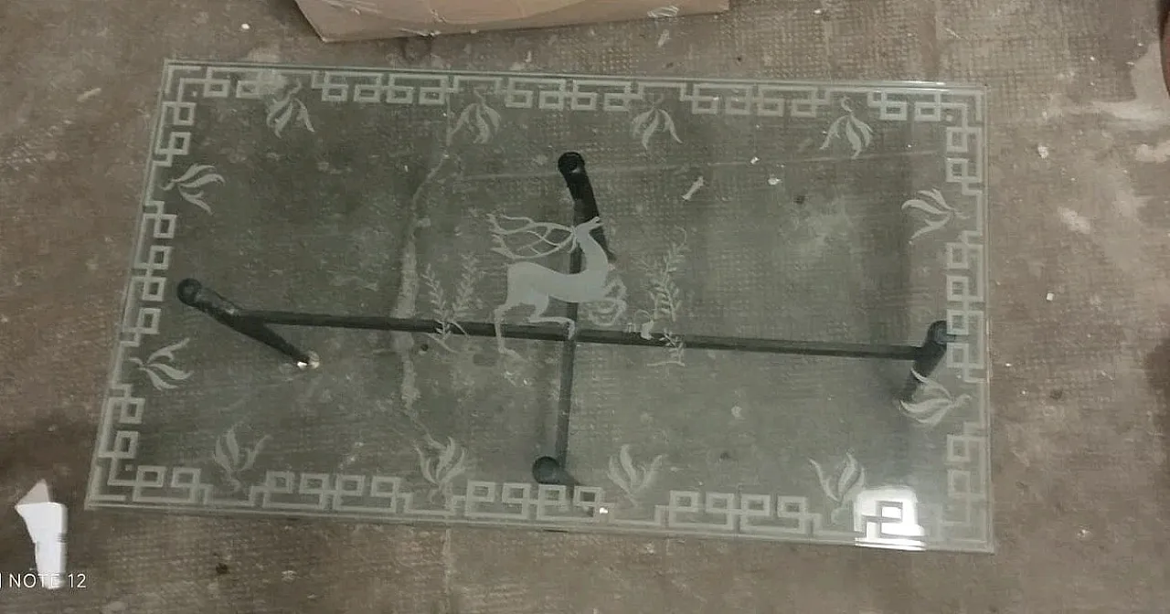 Tavolino in vetro molato di Gió Ponti Ferro, anni '50 8