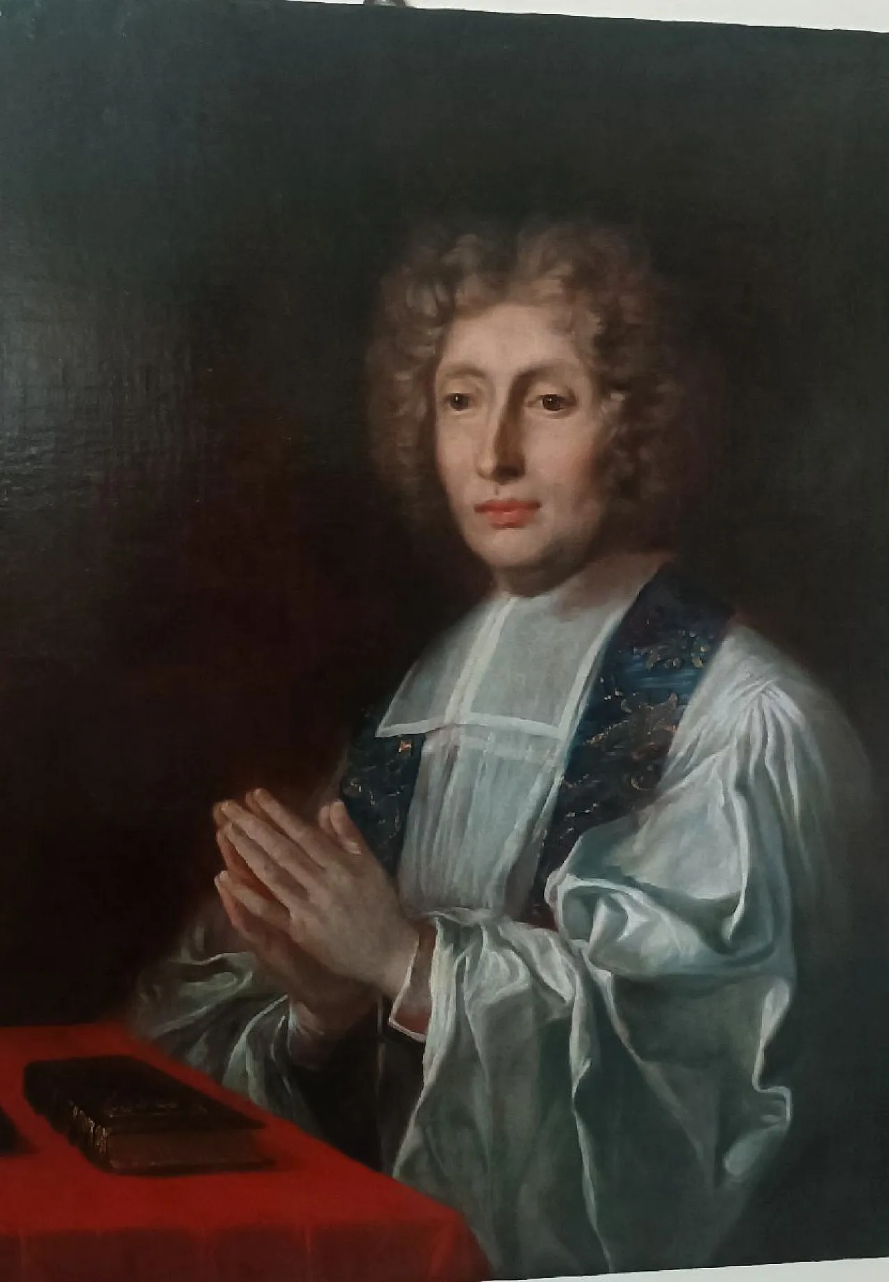 Ritratto prelato, olio su tela, scuola francese, '700 4