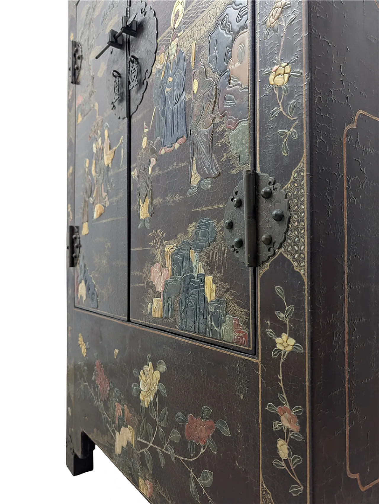 Mobile bar cinese artigianale con illuminazione, metà '900 13