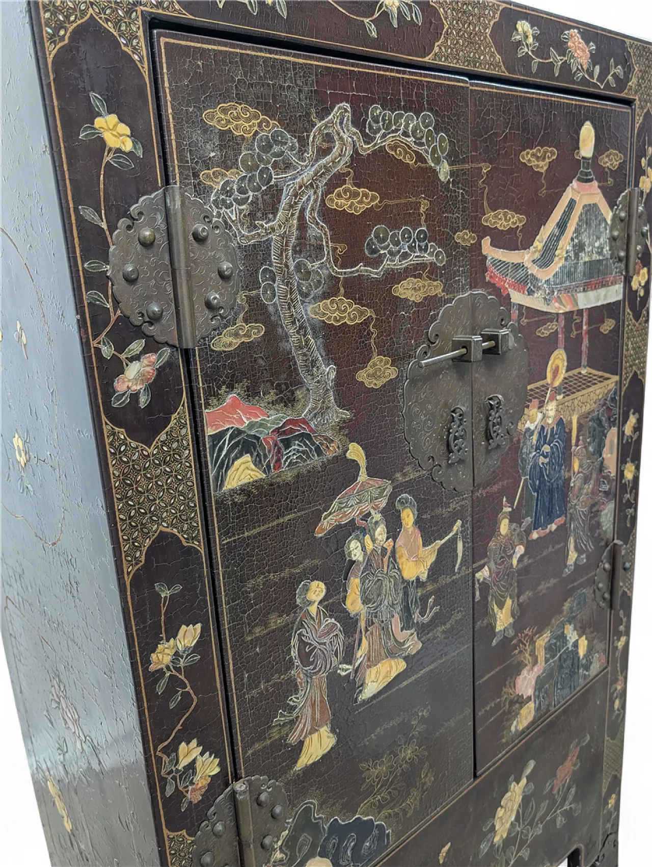 Mobile bar cinese artigianale con illuminazione, metà '900 14