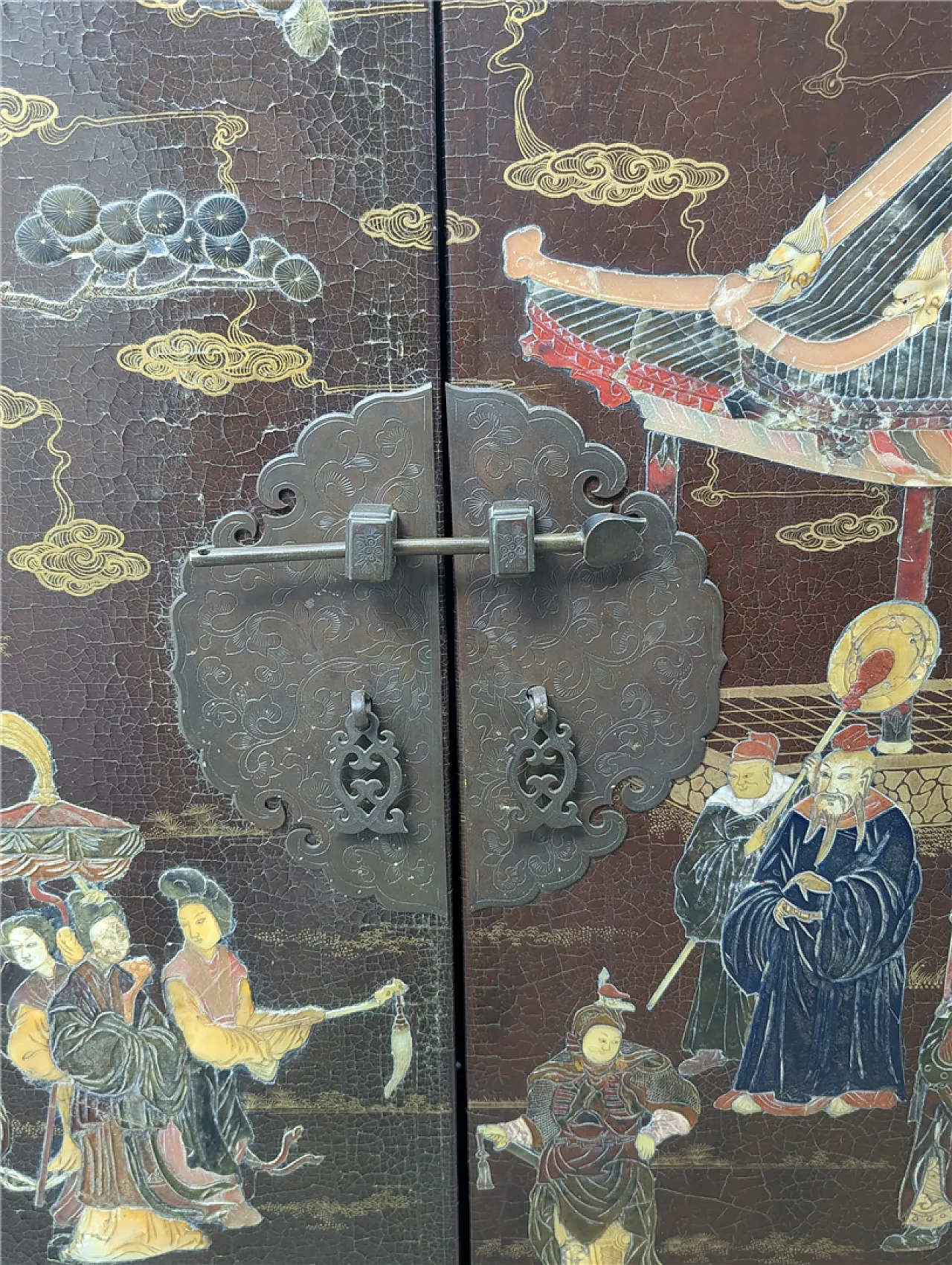 Mobile bar cinese artigianale con illuminazione, metà '900 17