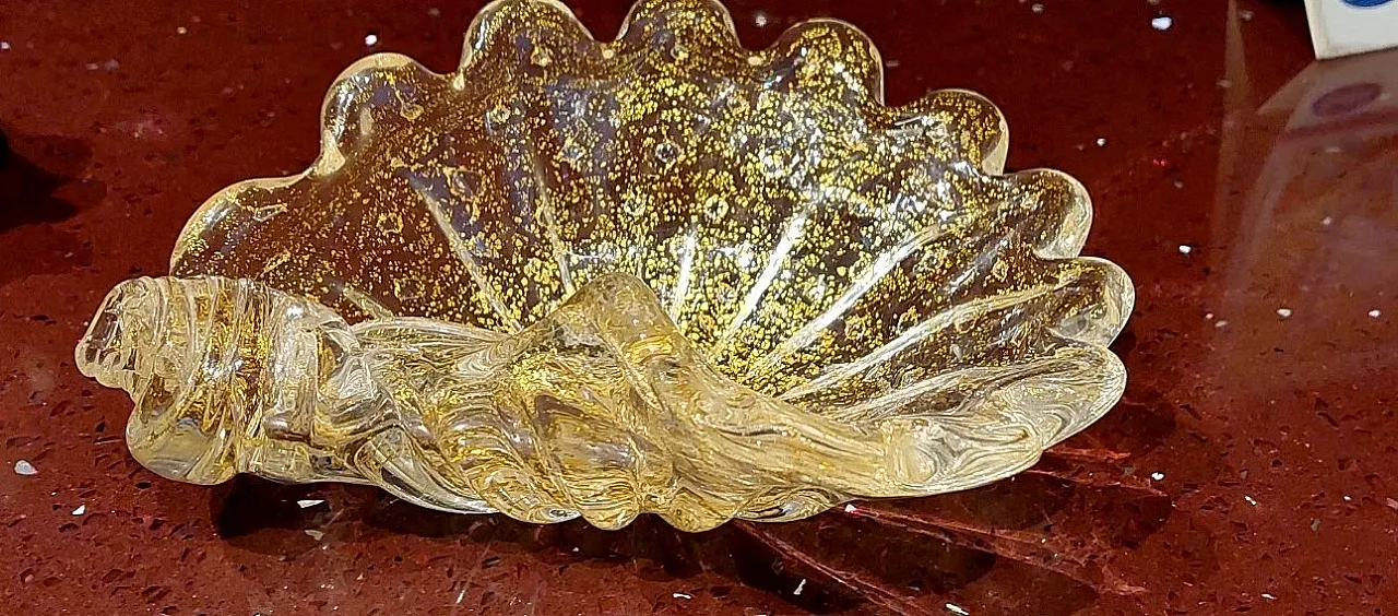 Murano glass bowl with gold flakes, 1960s 2