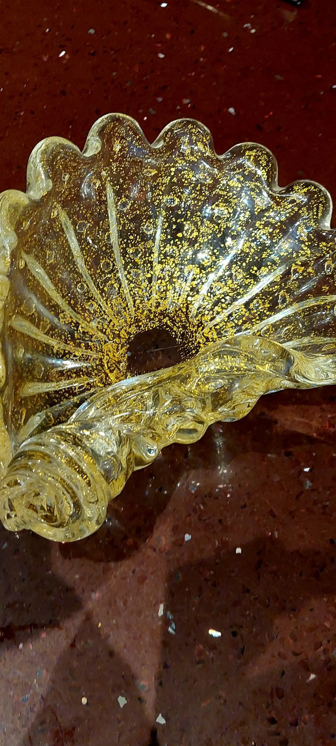 Murano glass bowl with gold flakes, 1960s 5