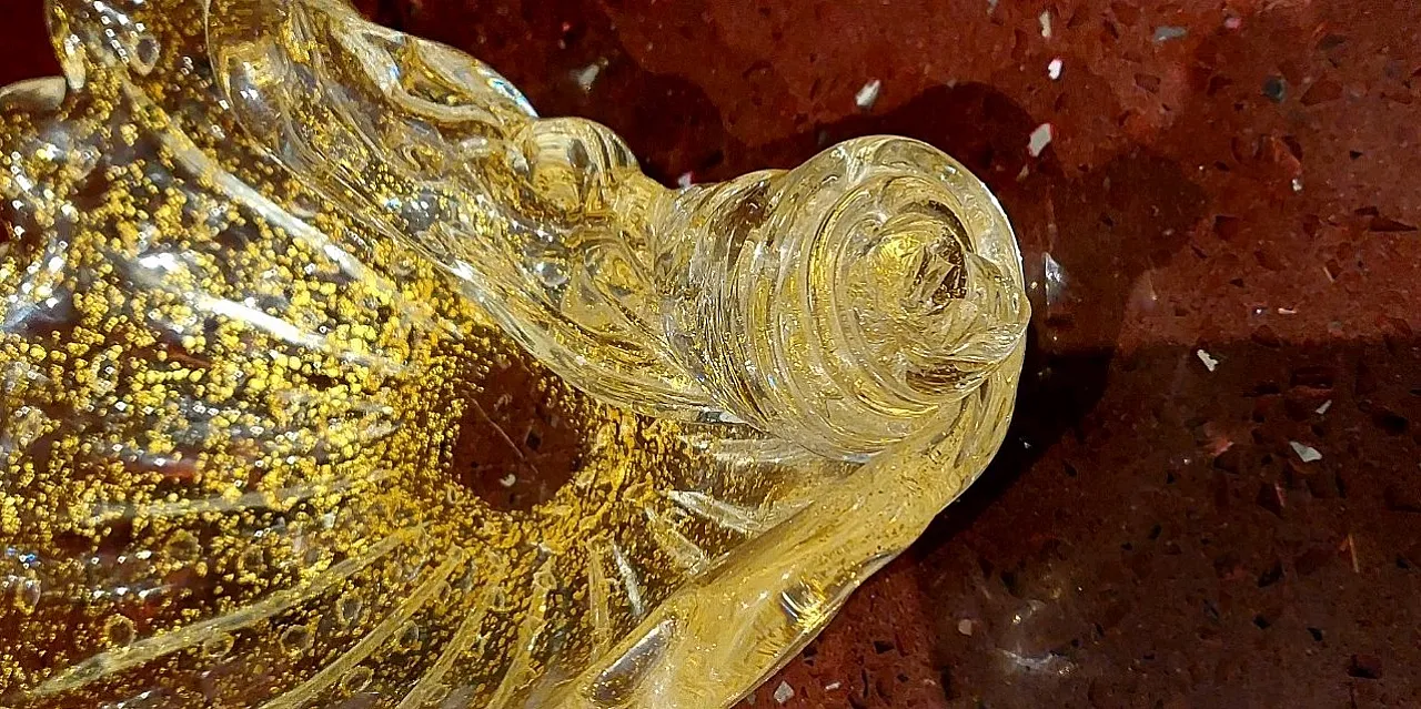 Murano glass bowl with gold flakes, 1960s 8