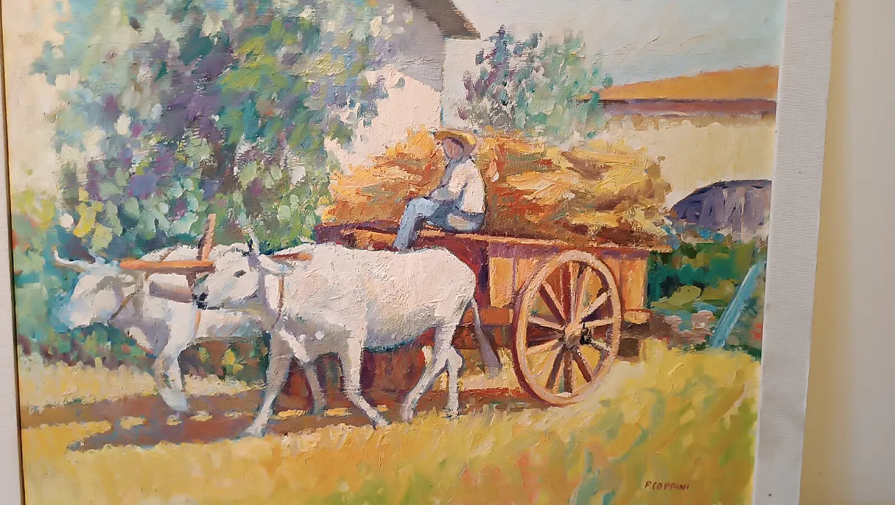 Campagna toscana di P. Coppini, olio su faesite, fine '900 3