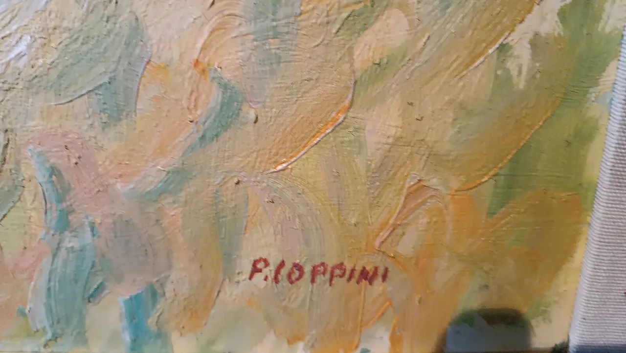 Campagna toscana di P. Coppini, olio su faesite, fine '900 7