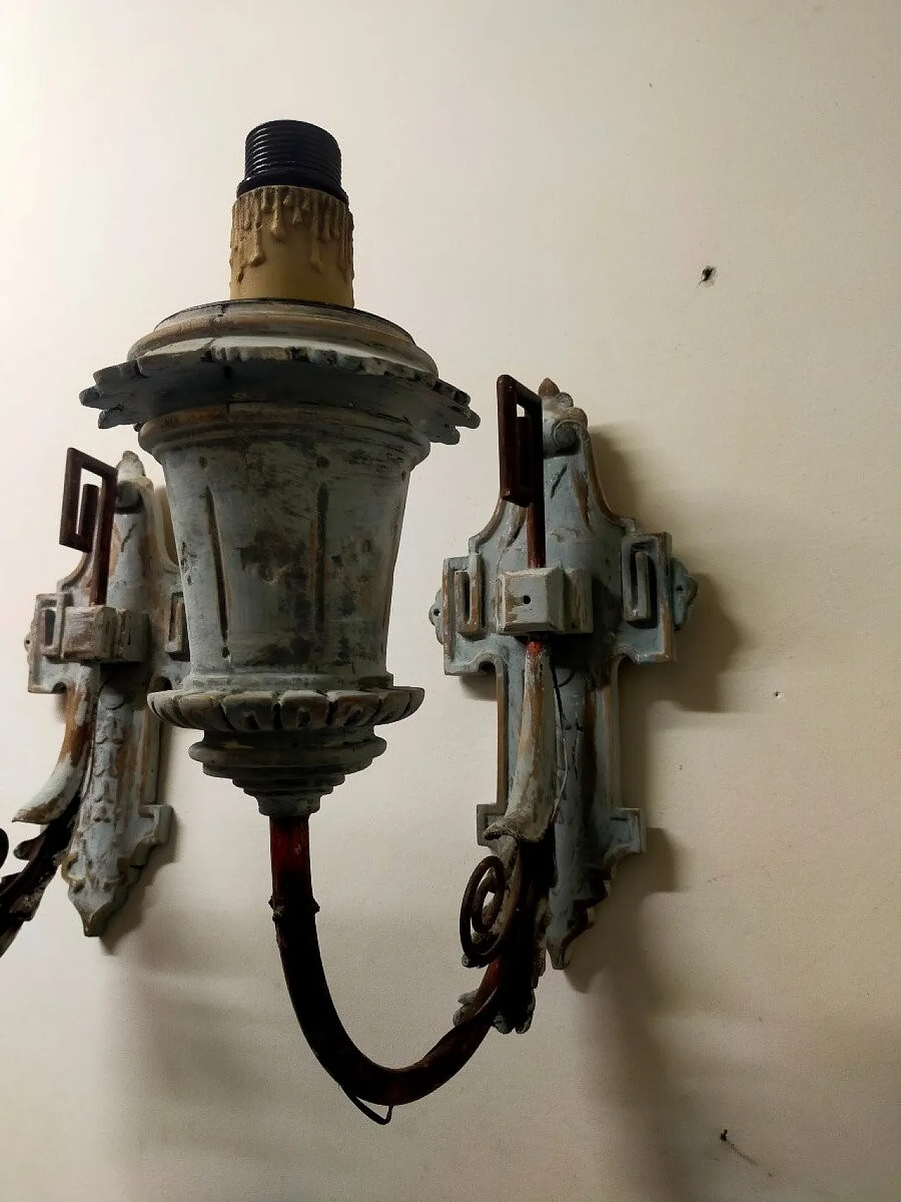 Coppia di applique in legno laccato, '800 5