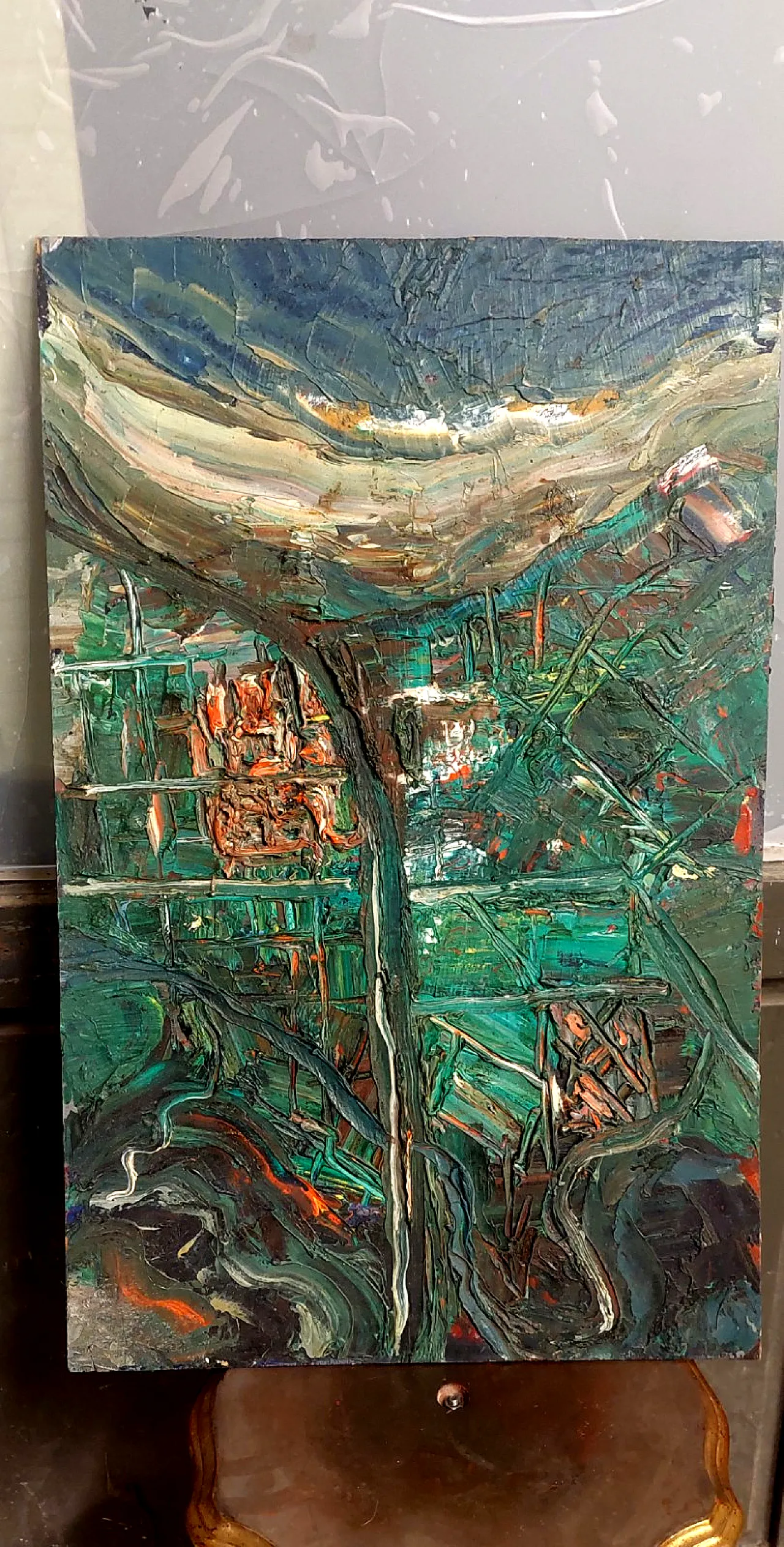 Raffaello Giannelli, olio su tavola astratto, '900 3