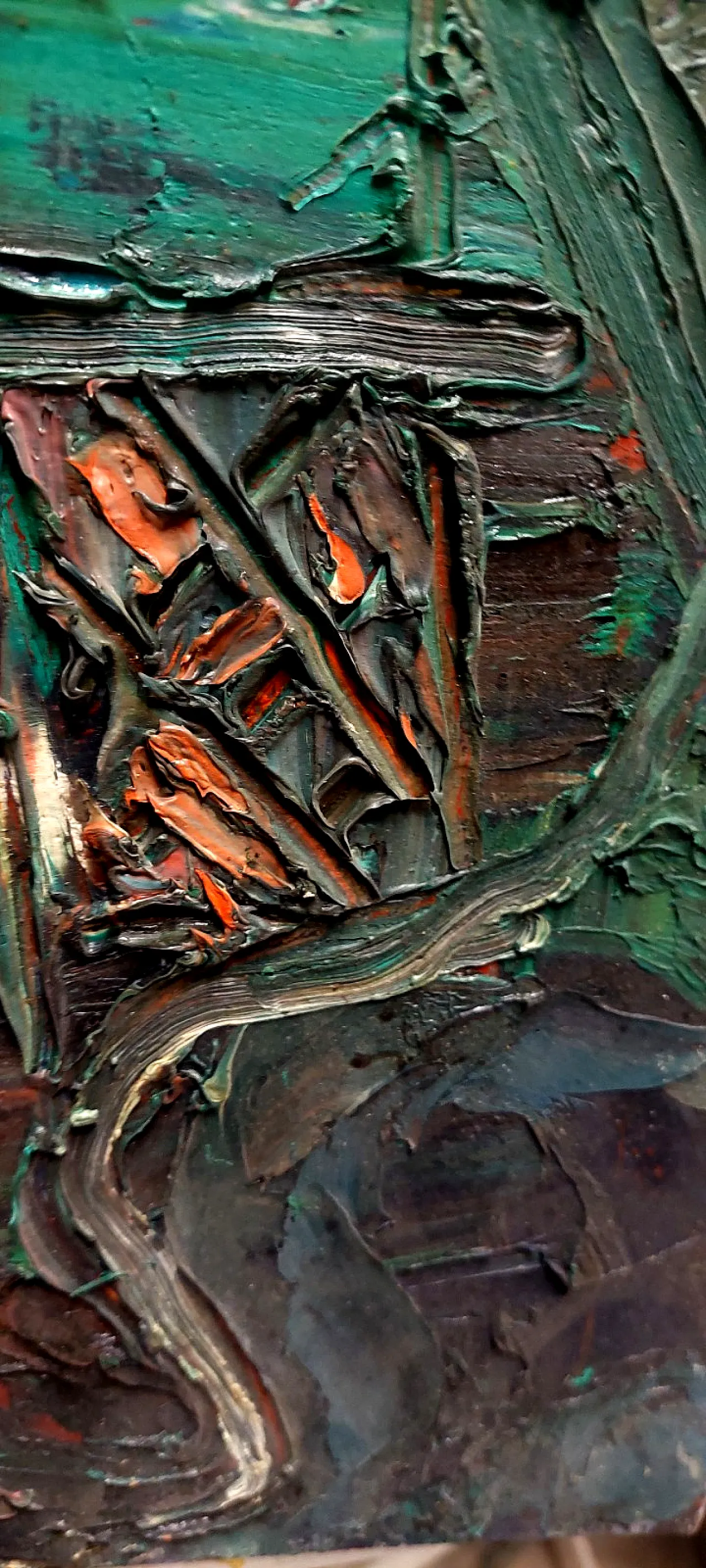 Raffaello Giannelli, olio su tavola astratto, '900 8