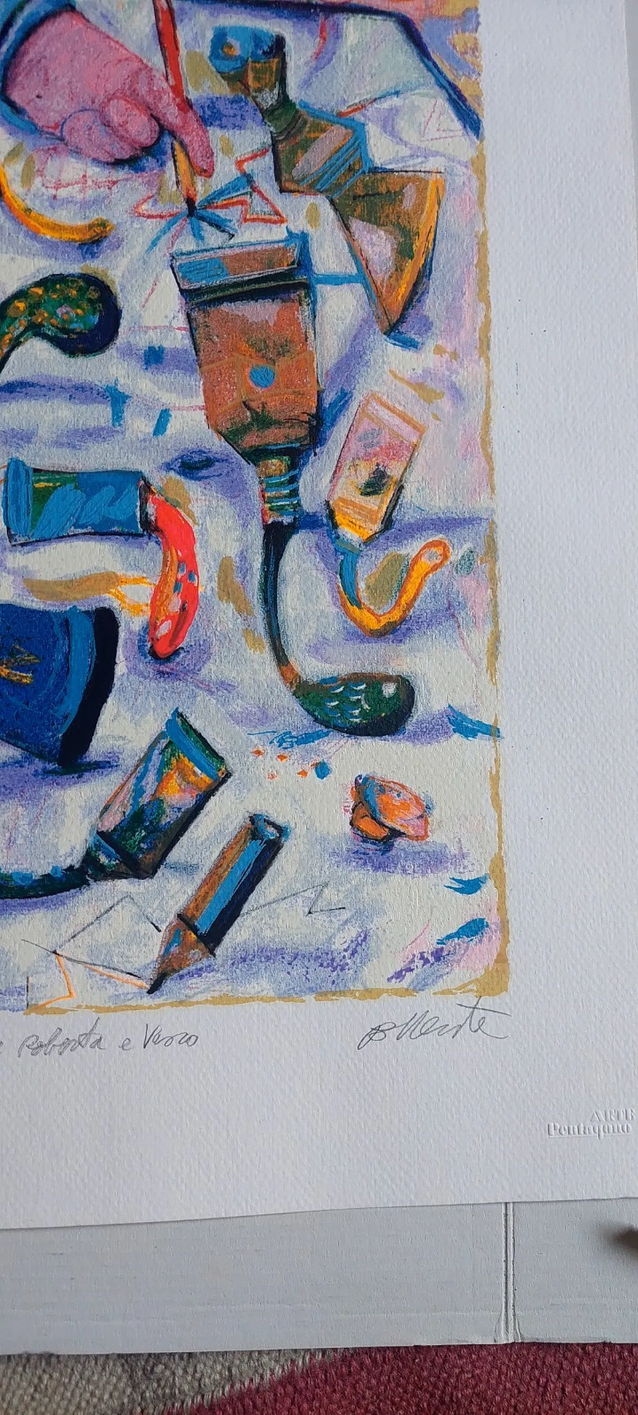 A Painter in the Woods by Antonio Possenti, silkscreen, 20th century 3