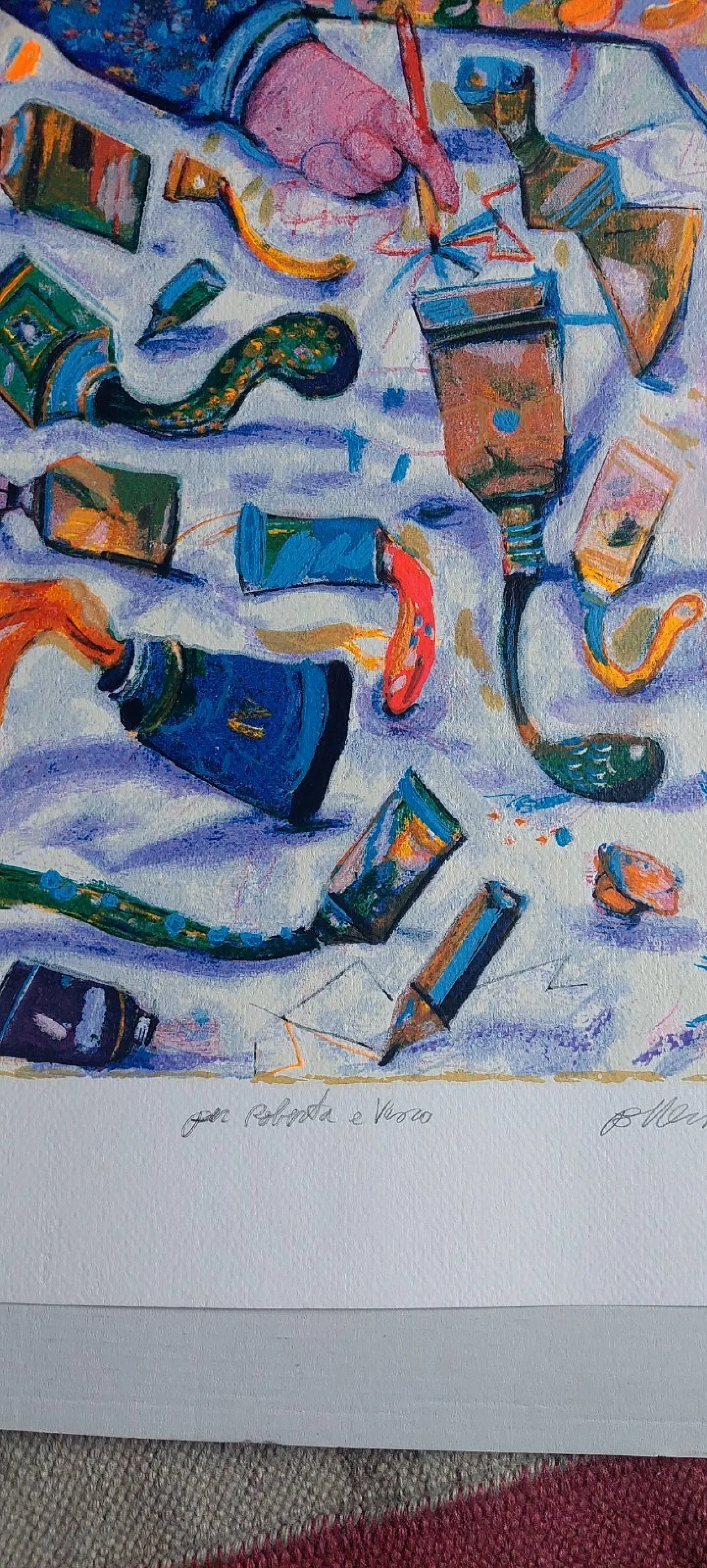 A Painter in the Woods by Antonio Possenti, silkscreen, 20th century 7