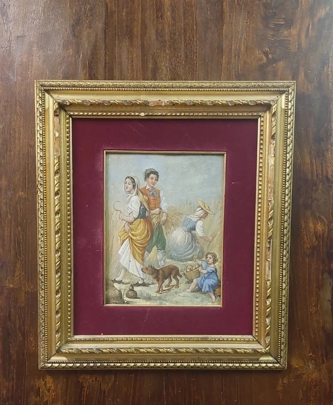 Scena contadina, olio su legno, metà '800 8