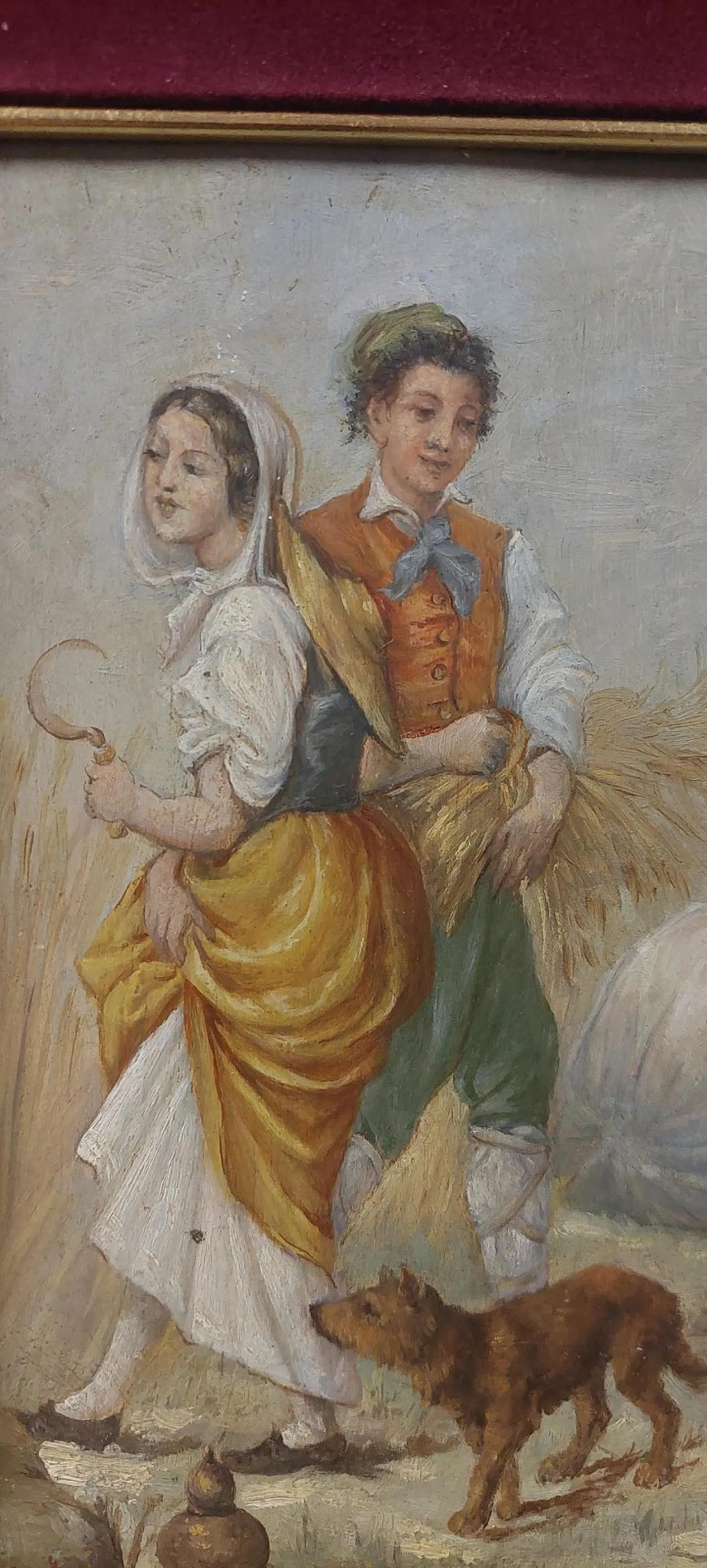 Scena contadina, olio su legno, metà '800 9