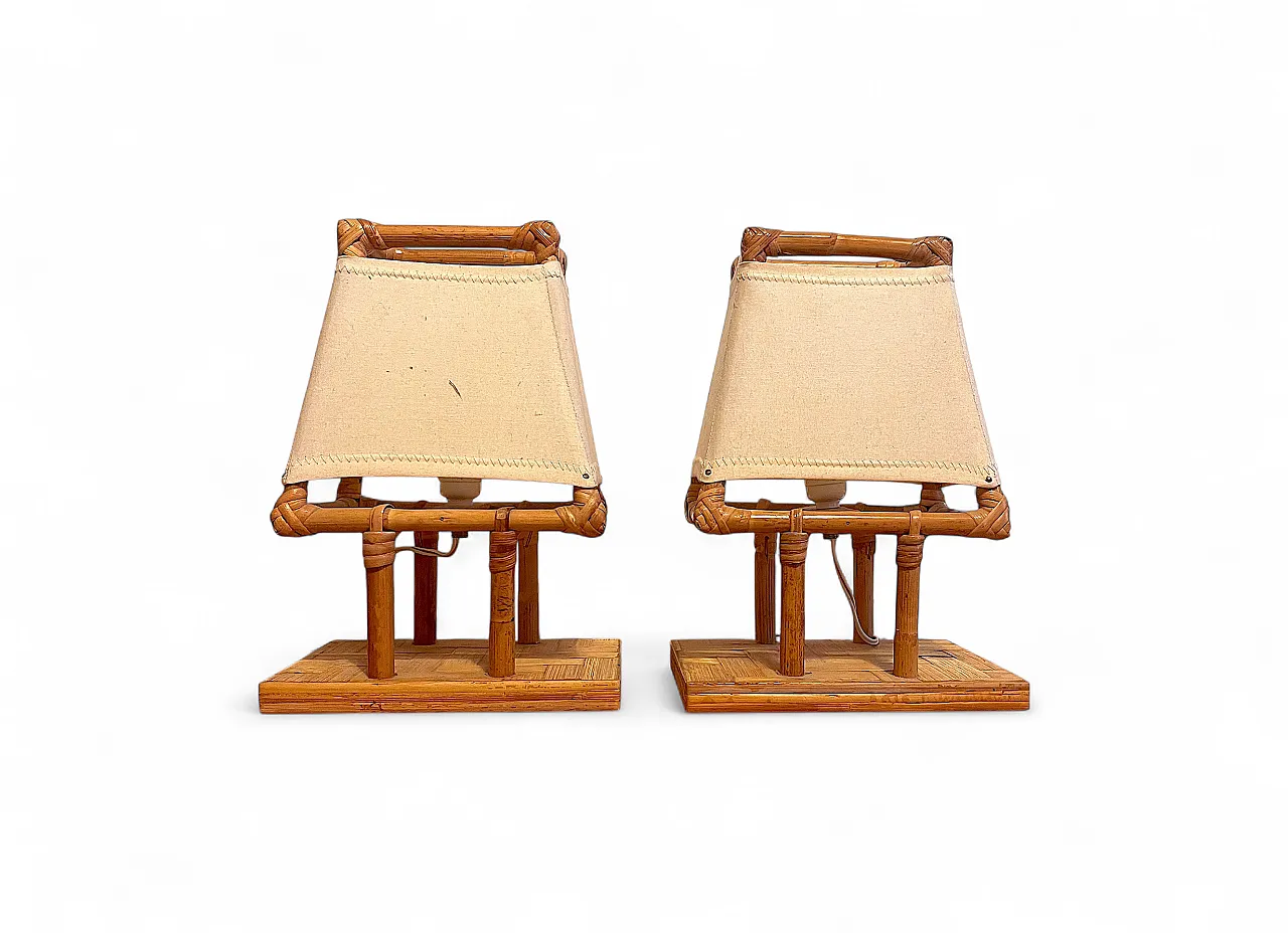 Bamboo wall light, 70s 9