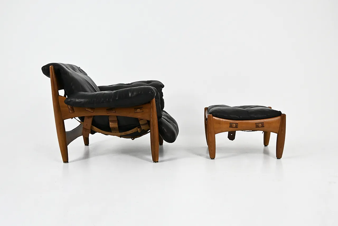 Poltrona e pouf Sheriff di Sergio Rodrigues per ISA Bergamo, anni '70 4