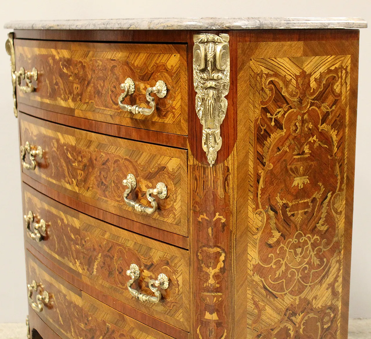 Napoleon III chest of drawers inlaid 19th century 8