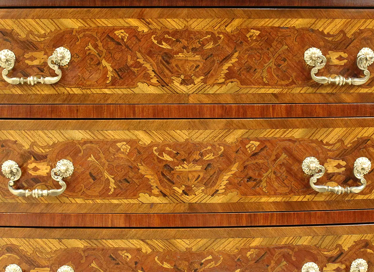 Napoleon III chest of drawers inlaid 19th century 14
