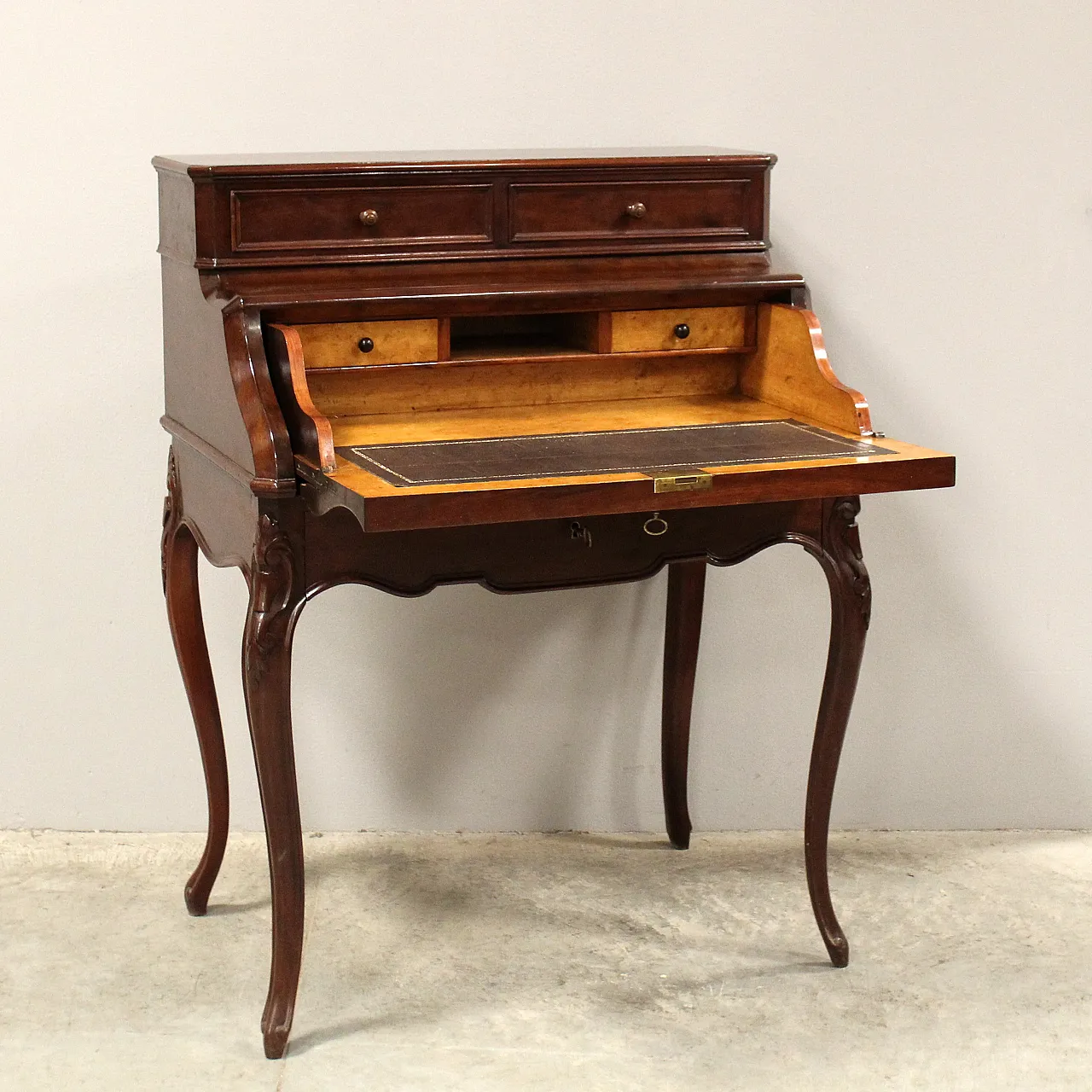 Napoleon III desk flap mahogany, 19th century 1