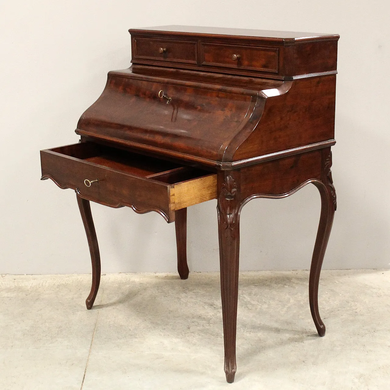 Napoleon III desk flap mahogany, 19th century 5