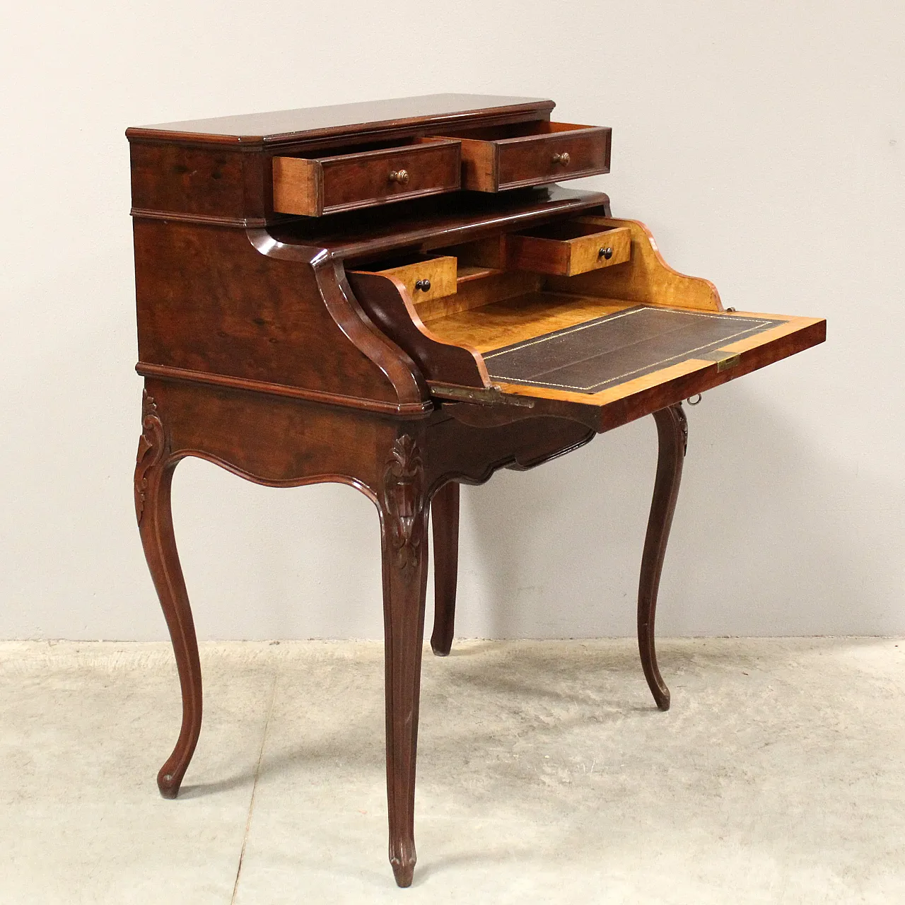 Napoleon III desk flap mahogany, 19th century 7