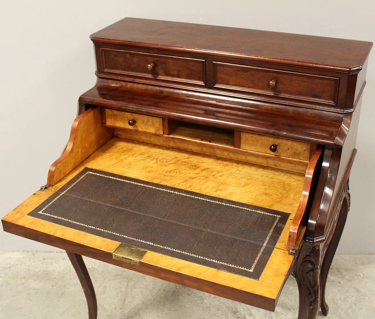 Napoleon III desk flap mahogany, 19th century 11