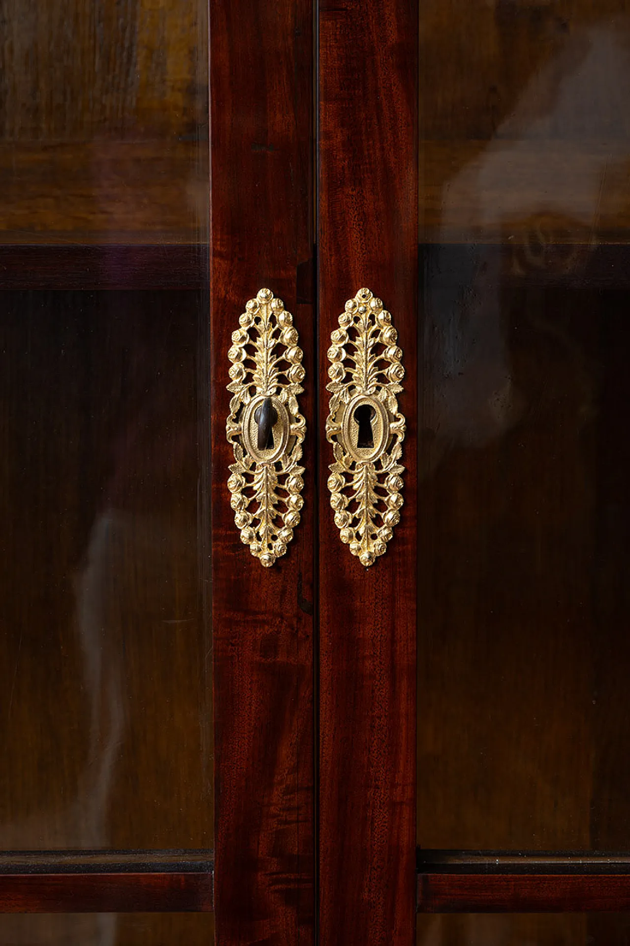 Empire bookcase in mahogany feather and bronze, 19th century 3