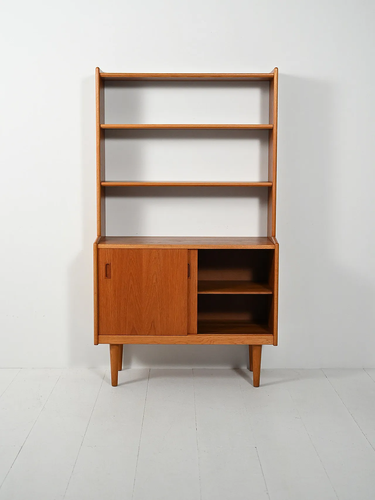 Scandinavian teak bookcase with storage compartment, 1960s 3