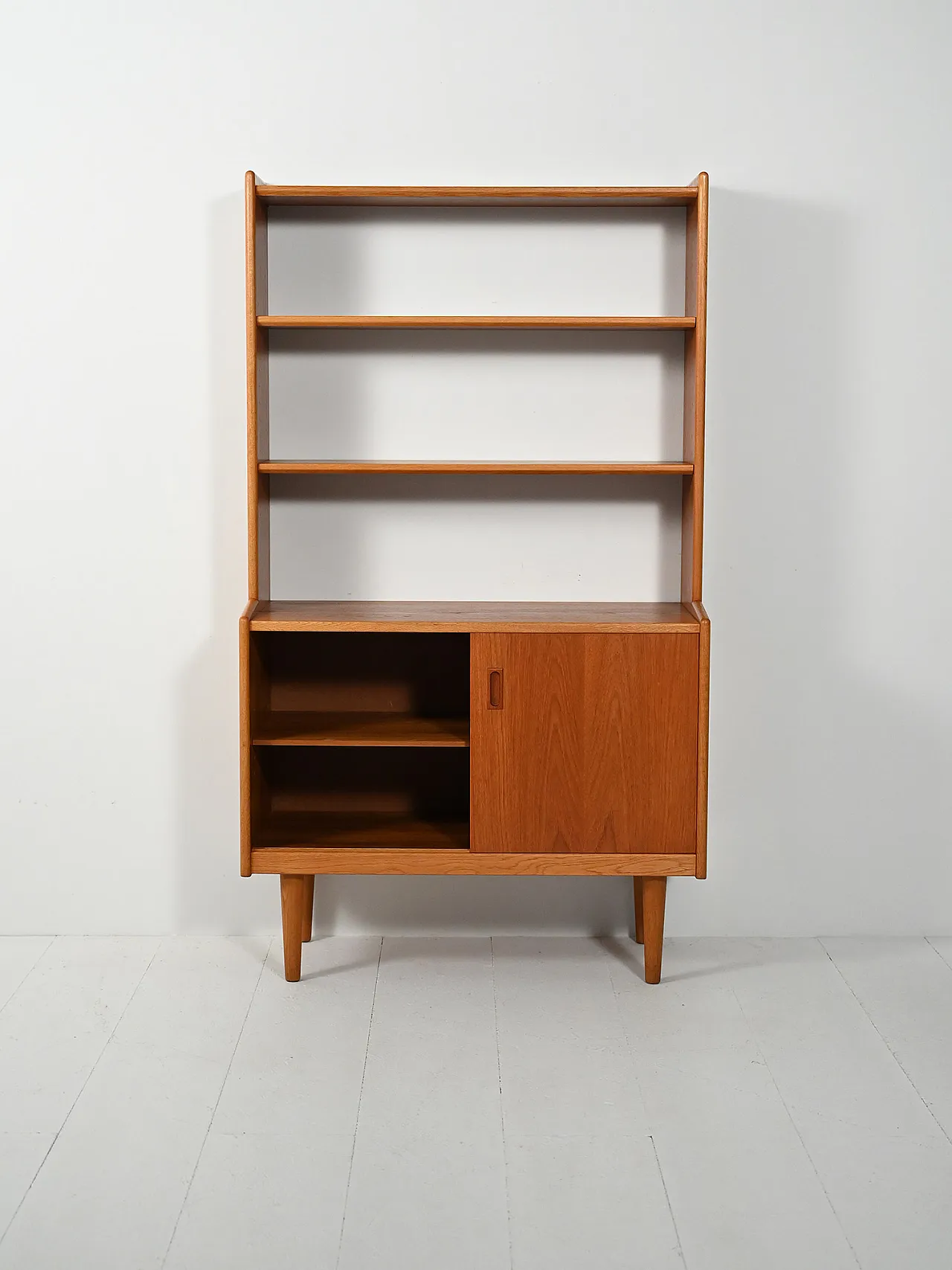 Scandinavian teak bookcase with storage compartment, 1960s 4