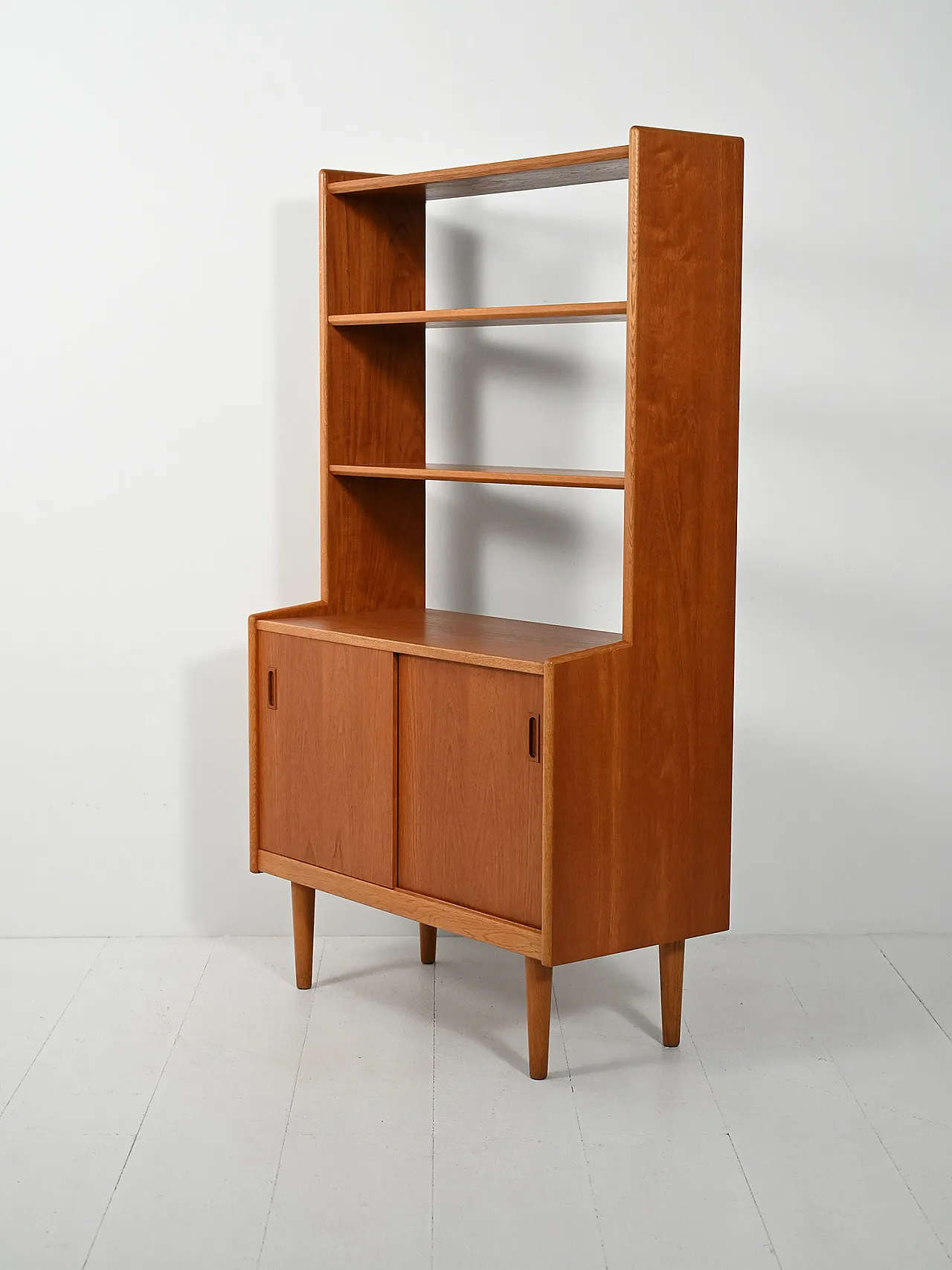 Scandinavian teak bookcase with storage compartment, 1960s 6