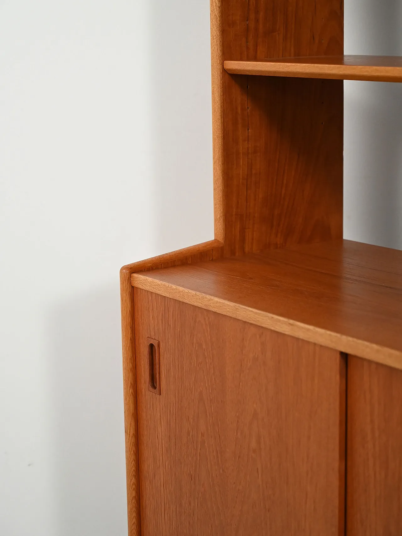Scandinavian teak bookcase with storage compartment, 1960s 7