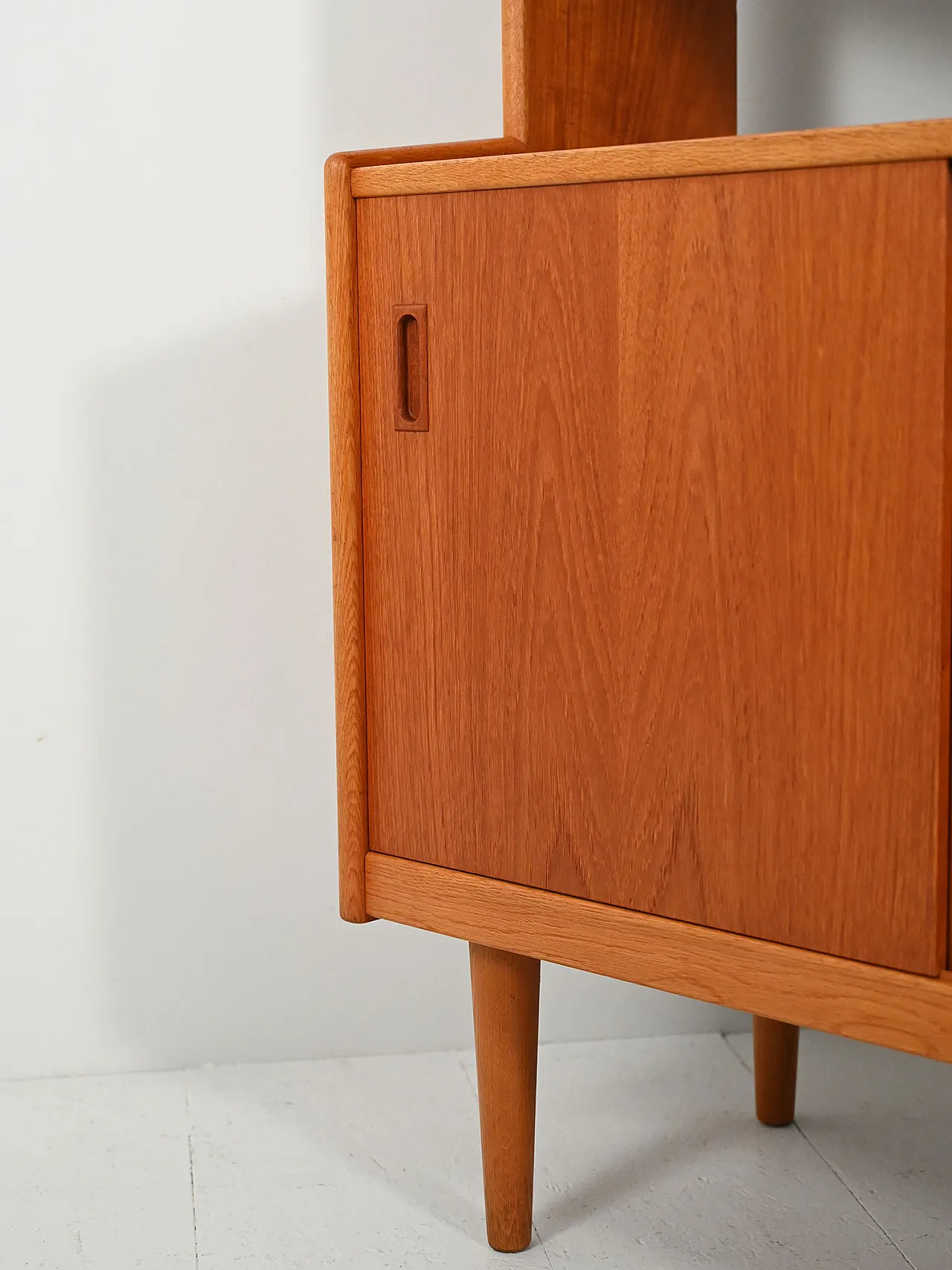 Scandinavian teak bookcase with storage compartment, 1960s 9