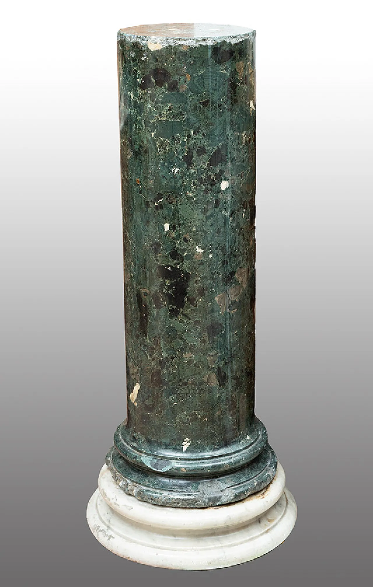 Column in scagliola resting on a circular marble base, 19th century 1